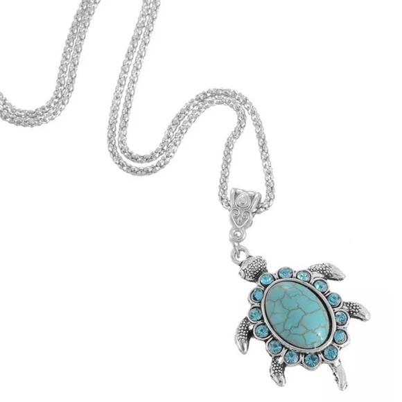 NewTurquoise Turtle Pendant &Sterling Silver Chain - Picture 6 of 6